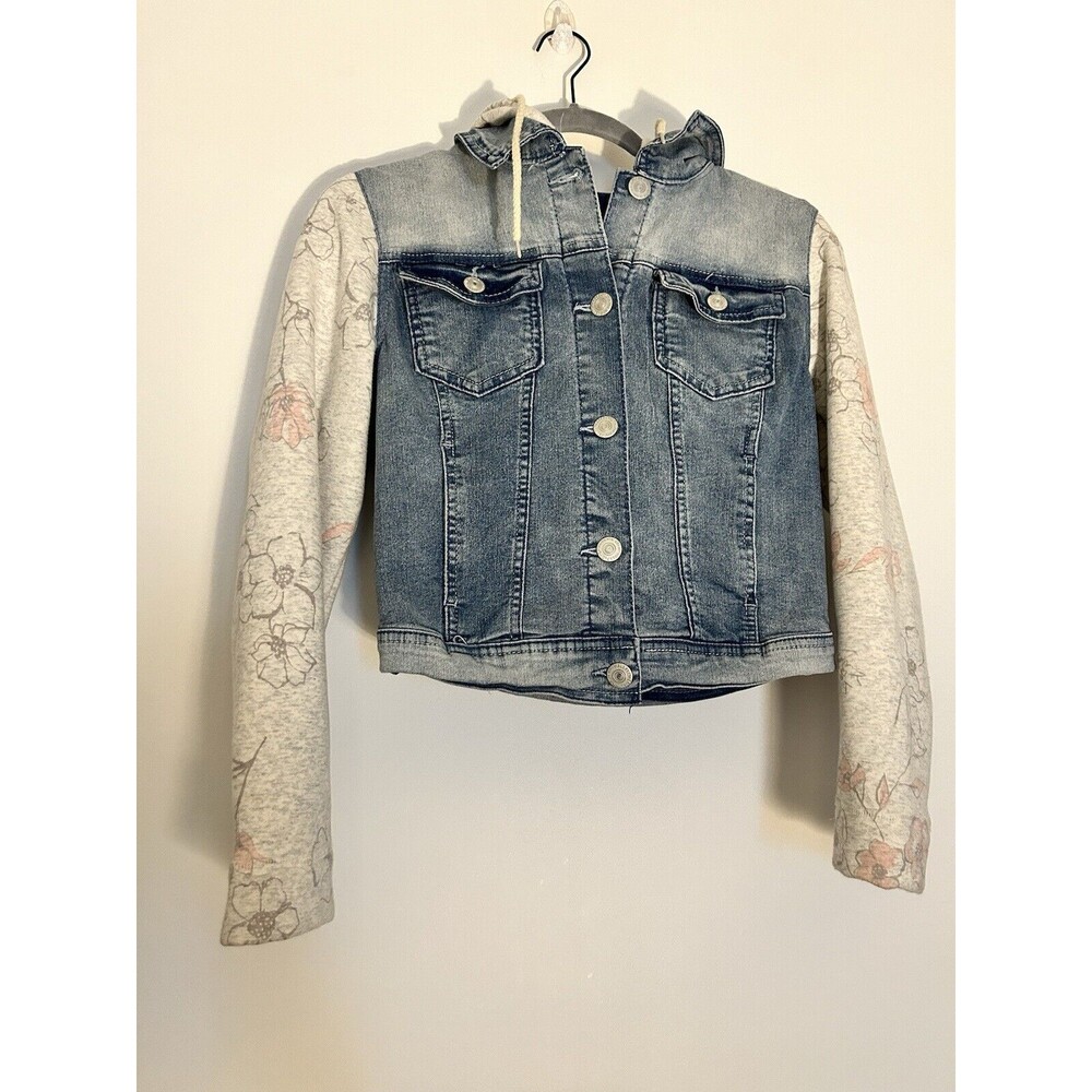 L.E.I Denim/sweatshirt Jean Jacket Sz Womens XS